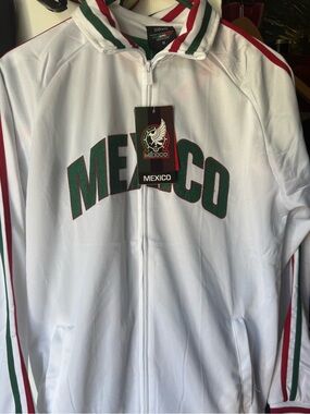 New WT’s Savo unisex White/Full-Zip Track Jacket Stand-Up Collar Pockets size S